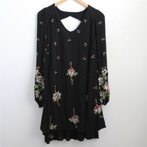 Free People Long-sleeve Flow Mini Dress Sz: L